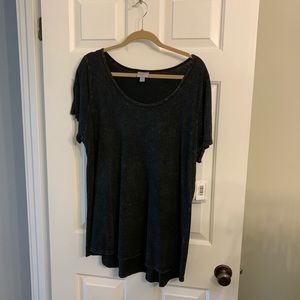 LuLaRoe Black Acid Wash Classic Tee NWT